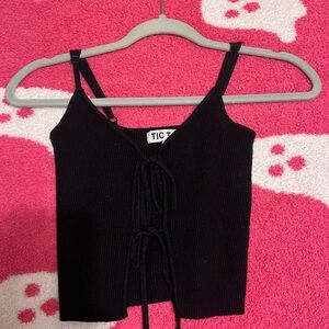 Black Ribbed Women's Top